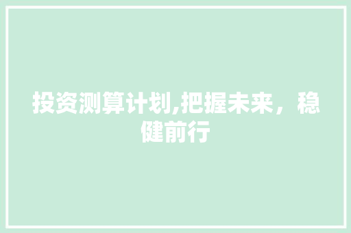 投资测算计划,把握未来，稳健前行