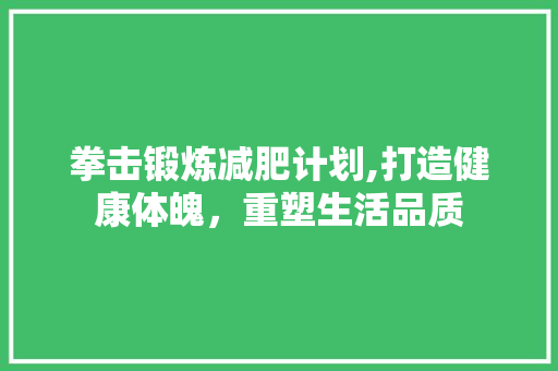 拳击锻炼减肥计划,打造健康体魄，重塑生活品质 工作报告
