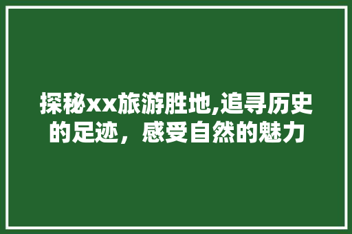 探秘xx旅游胜地,追寻历史的足迹，感受自然的魅力 工作报告