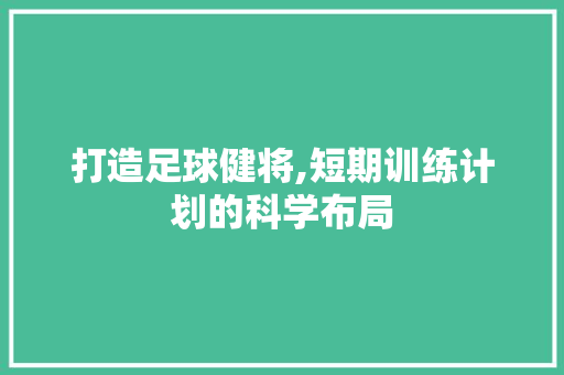 打造足球健将,短期训练计划的科学布局