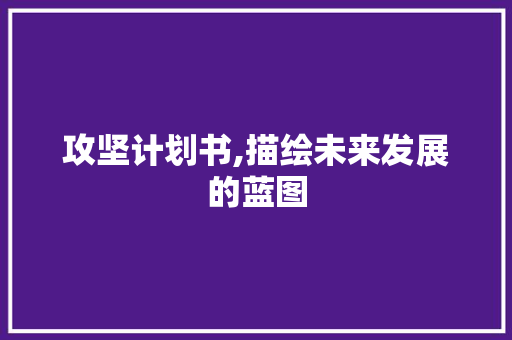 攻坚计划书,描绘未来发展的蓝图 工作报告