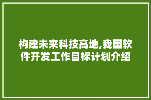 构建未来科技高地,我国软件开发工作目标计划介绍