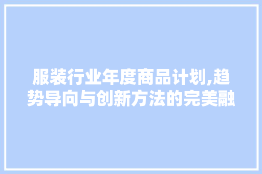 服装行业年度商品计划,趋势导向与创新方法的完美融合 工作总结