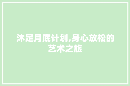 沐足月底计划,身心放松的艺术之旅 工作类