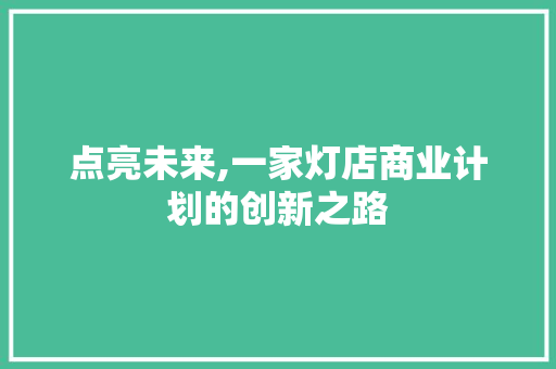 点亮未来,一家灯店商业计划的创新之路