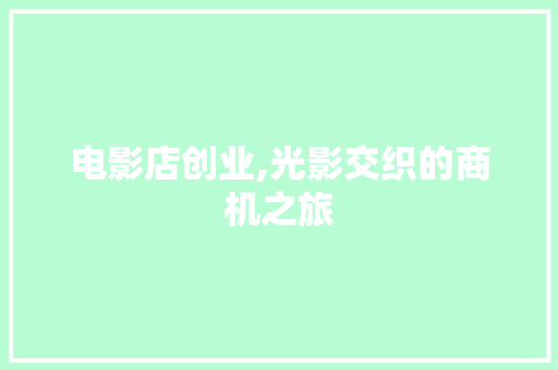 电影店创业,光影交织的商机之旅