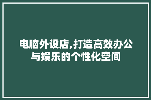 电脑外设店,打造高效办公与娱乐的个性化空间