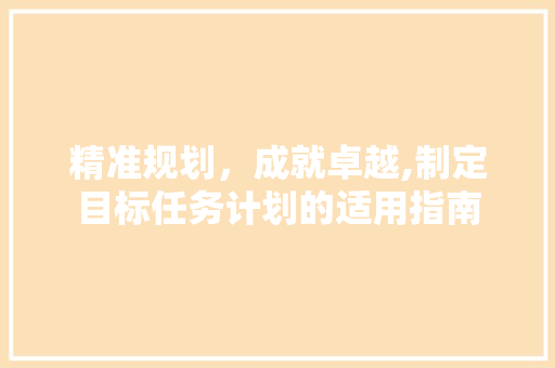 精准规划，成就卓越,制定目标任务计划的适用指南 工作类