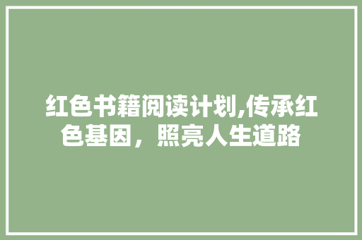 红色书籍阅读计划,传承红色基因，照亮人生道路