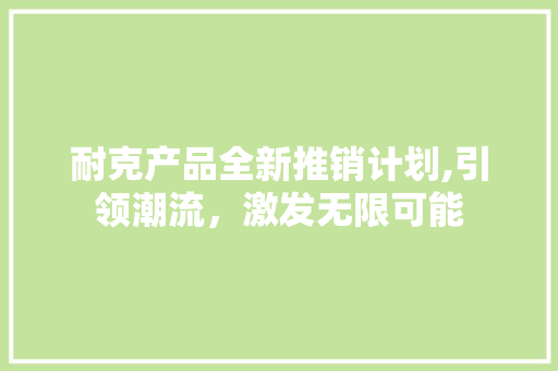 耐克产品全新推销计划,引领潮流，激发无限可能 工作类
