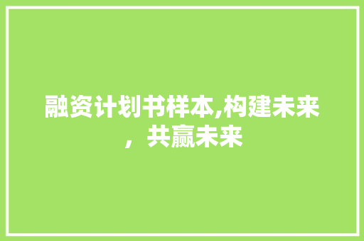 融资计划书样本,构建未来，共赢未来