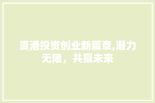 贵港投资创业新篇章,潜力无限，共赢未来