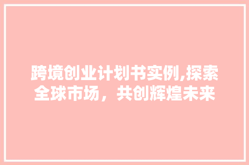 跨境创业计划书实例,探索全球市场，共创辉煌未来