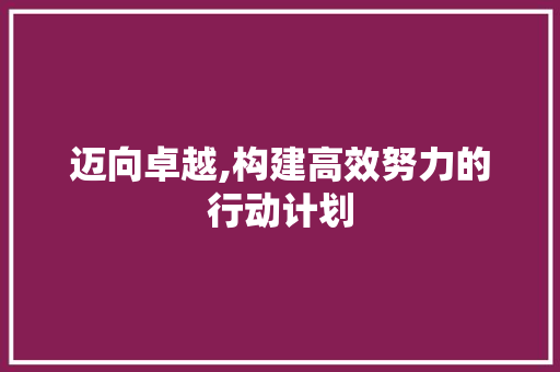 迈向卓越,构建高效努力的行动计划 商业文稿