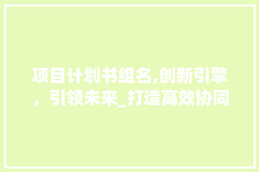 项目计划书组名,创新引擎，引领未来_打造高效协同的工作团队