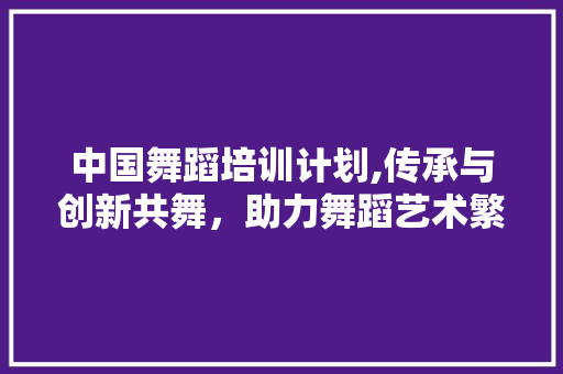 中国舞蹈培训计划,传承与创新共舞，助力舞蹈艺术繁荣发展