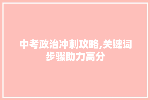 中考政治冲刺攻略,关键词步骤助力高分