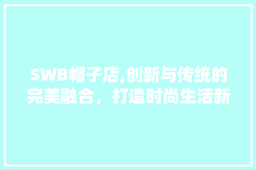SWB帽子店,创新与传统的完美融合，打造时尚生活新体验