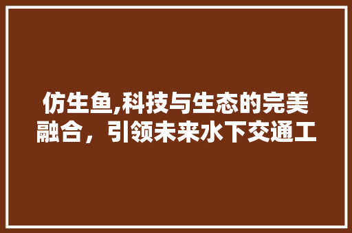 仿生鱼,科技与生态的完美融合，引领未来水下交通工具革命