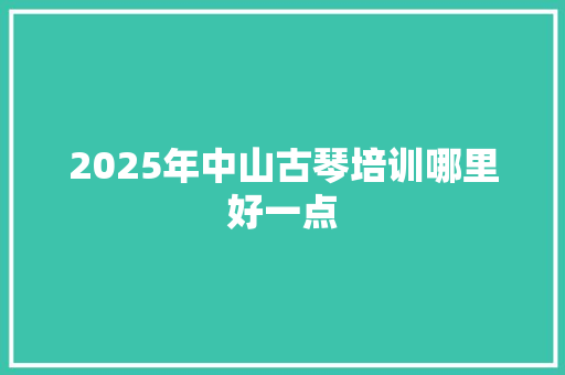 2025年中山古琴培训哪里好一点 工作报告
