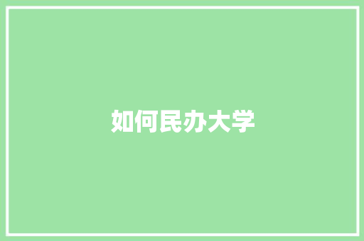 如何民办大学