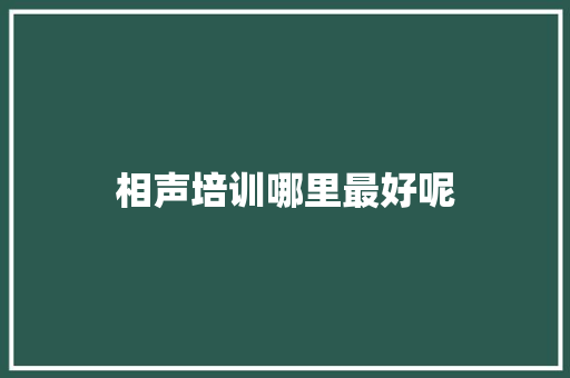 相声培训哪里最好呢
