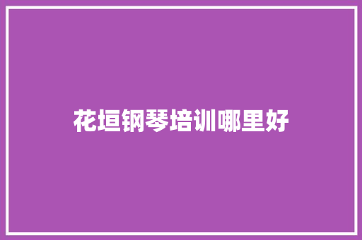 花垣钢琴培训哪里好