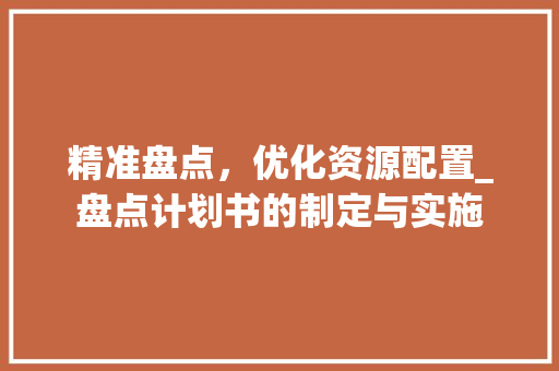 精准盘点，优化资源配置_盘点计划书的制定与实施