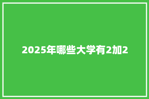2025年哪些大学有2加2
