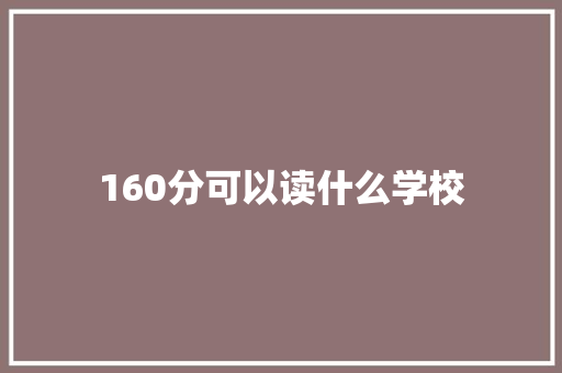 160分可以读什么学校